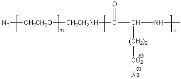 Azido-poly(ethylene glycol)-block-poly(L-glutamic acid sodium salt) Structure