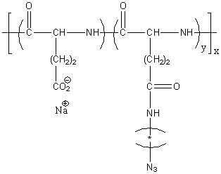 Poly(L-glutamic acid sodium salt)-graft-(N-azidoalkyl) Structure