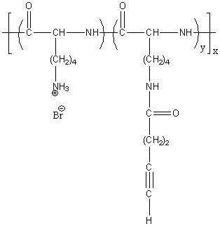 Poly(L-lysine hydrobromide)-graft-(4-pentynamide) Structure