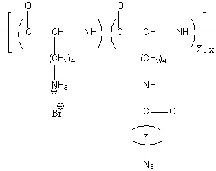 Poly(L-lysine hydrobromide)-graft-(azidoamide) Structure